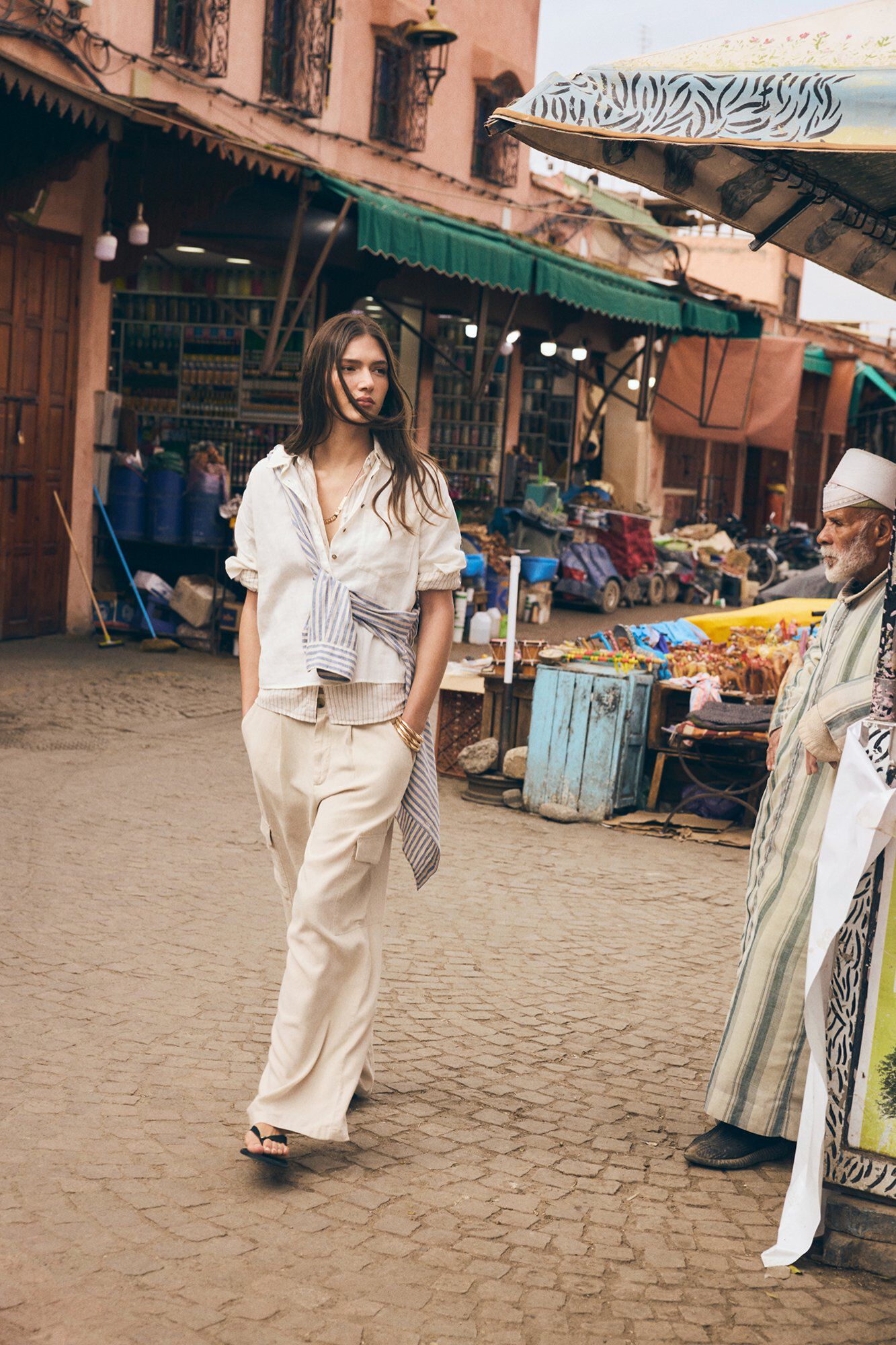 Springfield Cal&ccedil;a cargo em linho