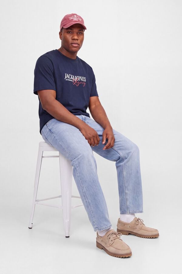 Jack & Jones PLUS T-shirt relaxed de manga curta azul