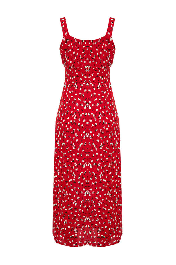 Trendyol Vestido midi de al&ccedil;as vermelho