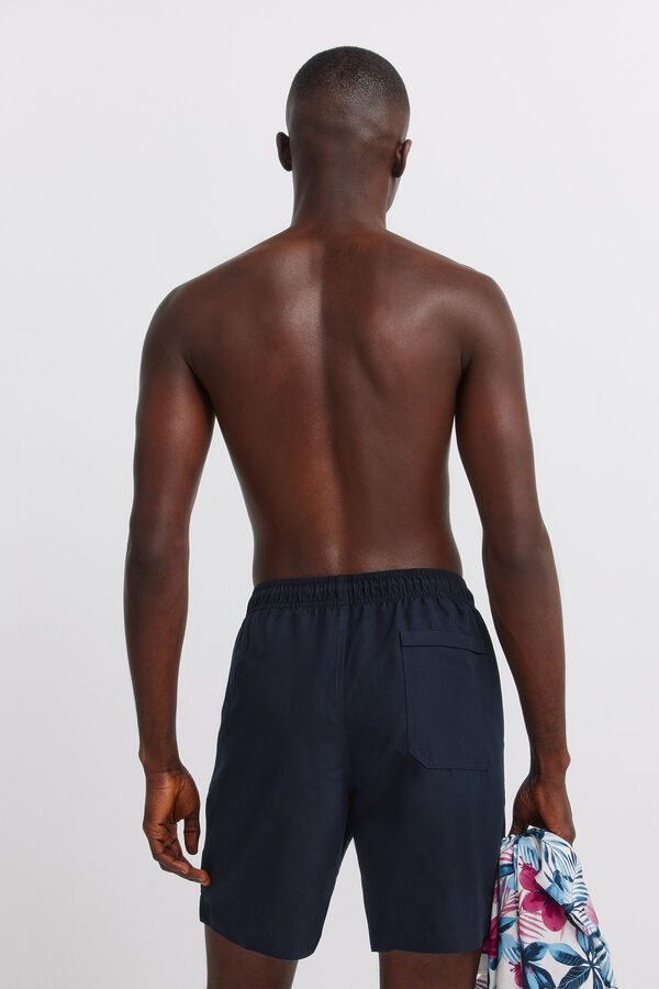 Springfield Fato de banho liso comprido azul