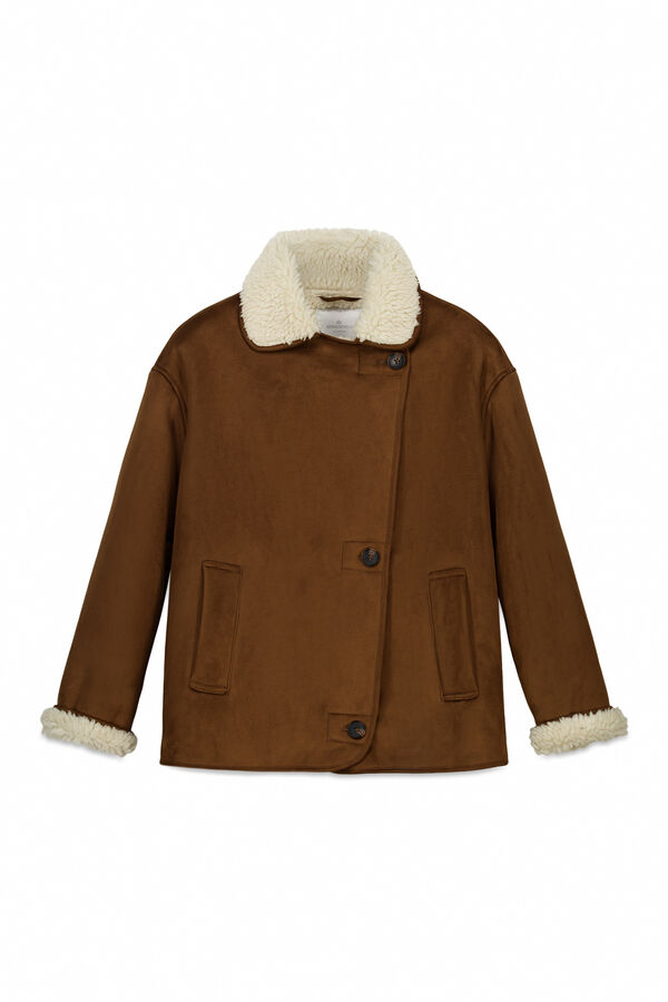 Springfield Sobretudo m&eacute;dio com gola de lapela  vison