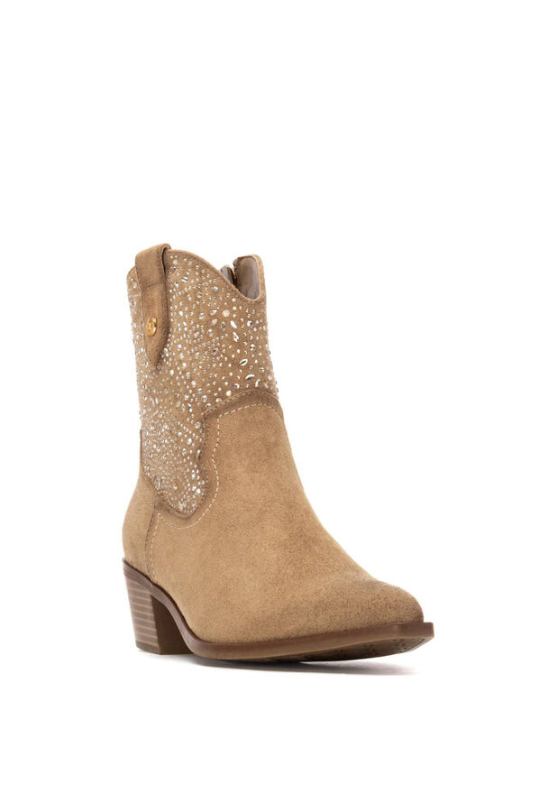 XTI Bota de cowboy com tachas bege
