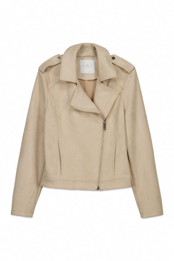 Springfield Blus&atilde;o de camur&ccedil;a com presilhas castanho