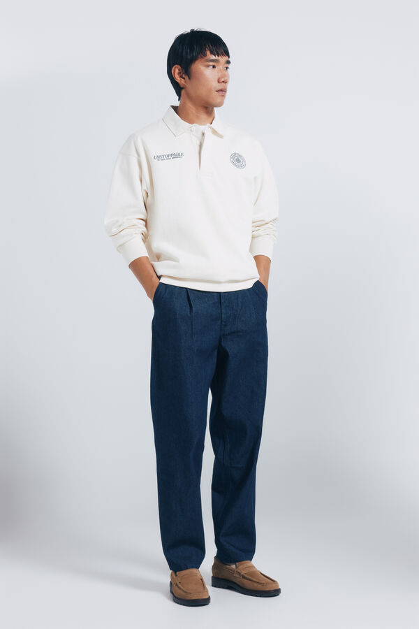 Springfield Sweatshirt com gola de rugby branco
