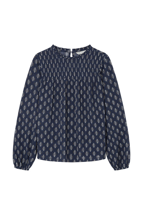 Springfield Honeycomb printed blouse blue