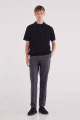 Springfield Calça calças chino slim fit confortável cinzento