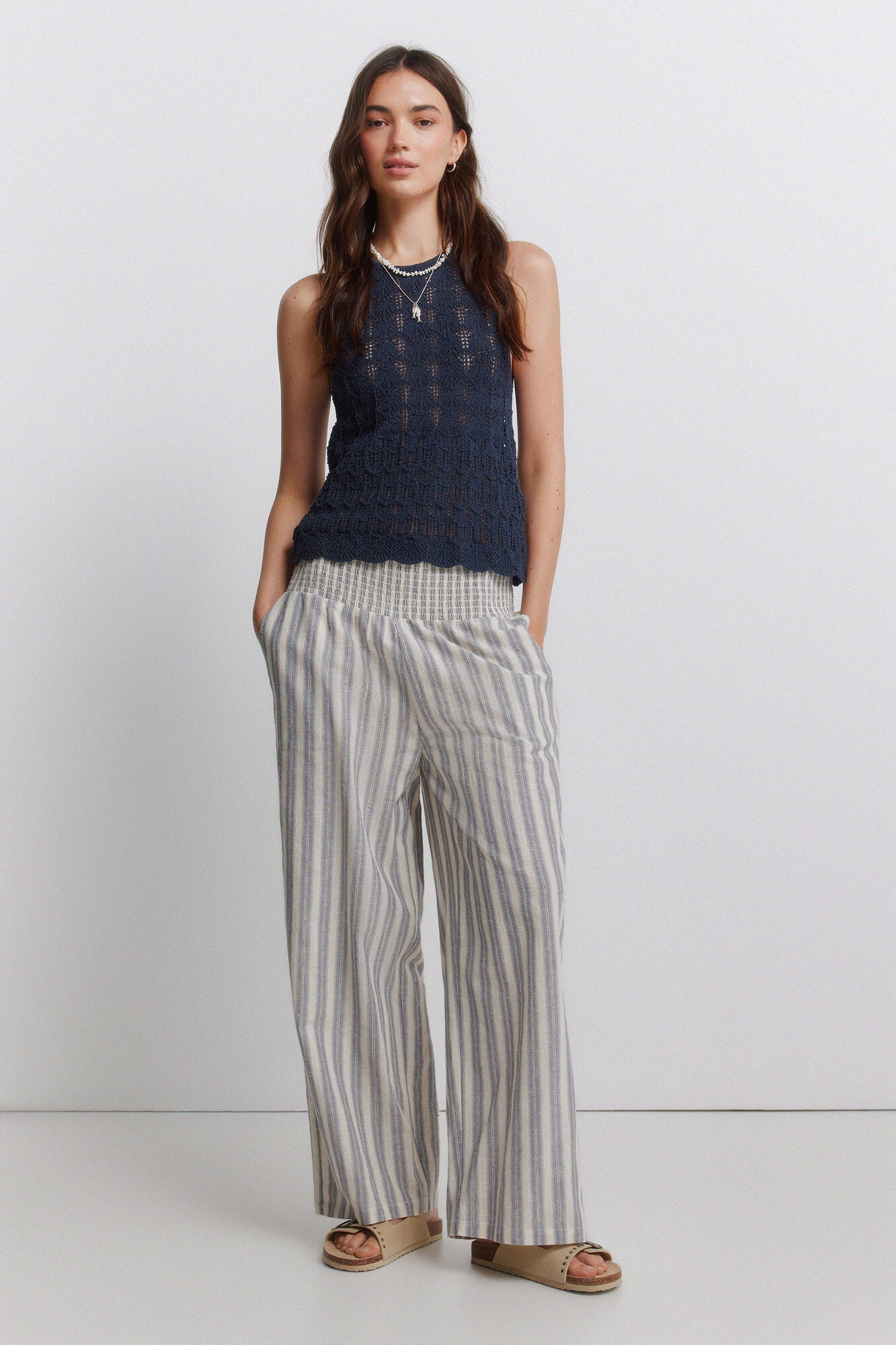 Springfield Pantal&oacute;n ancho rayas