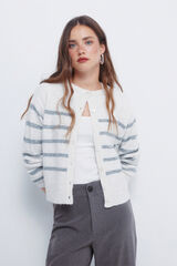 Springfield Cardigan with round neck buttons brown