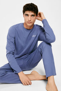 Springfield Pijama monocolor extra comfort azul medio