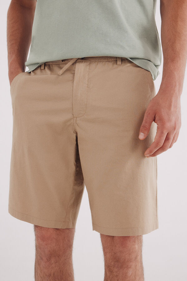 Springfield Bermudas de popelina com ajuste confortável bege