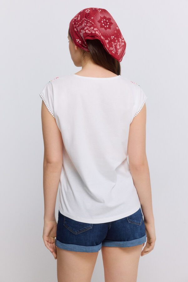 Springfield T-shirt sem mangas de bolinhas branco