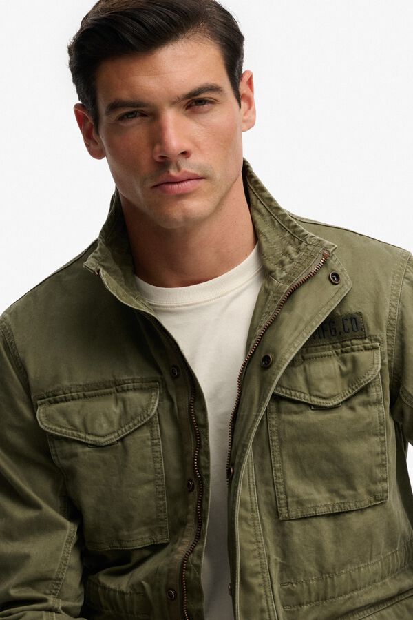 Superdry Casaco militar ic&oacute;nico Caqui escuro
