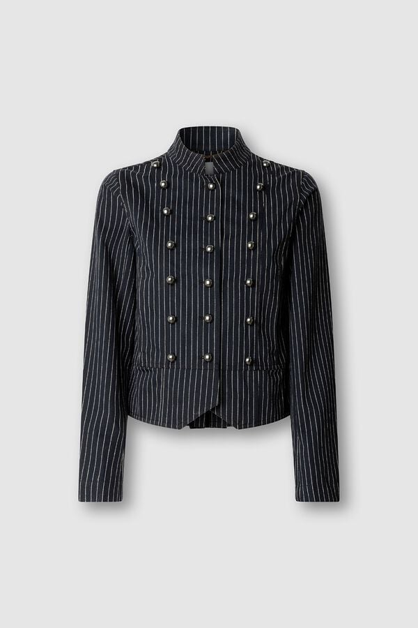 Pepe Jeans Casaco de riscas diplom&aacute;ticas preto