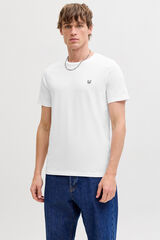 Jack & Jones T-shirt slim bordada branco