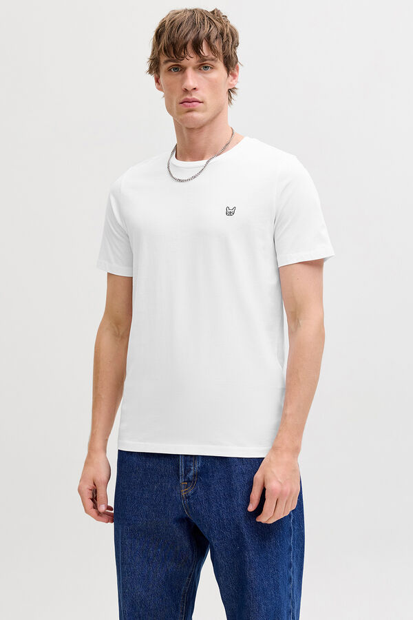 Jack & Jones T-shirt slim bordada branco