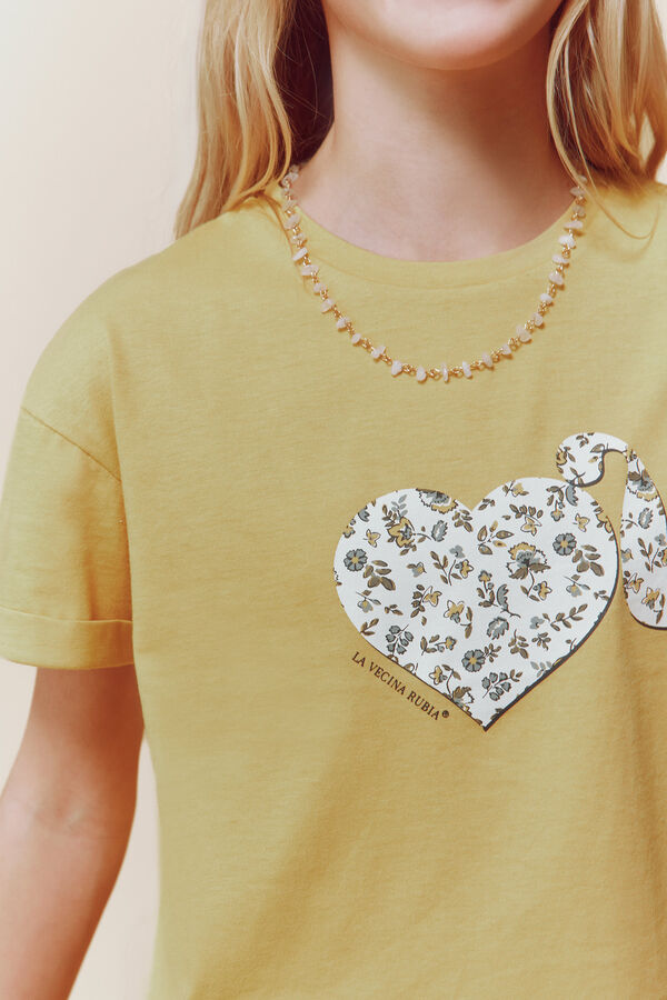Springfield Kids Camiseta "Coraz&oacute;n con pelazo" amarillo