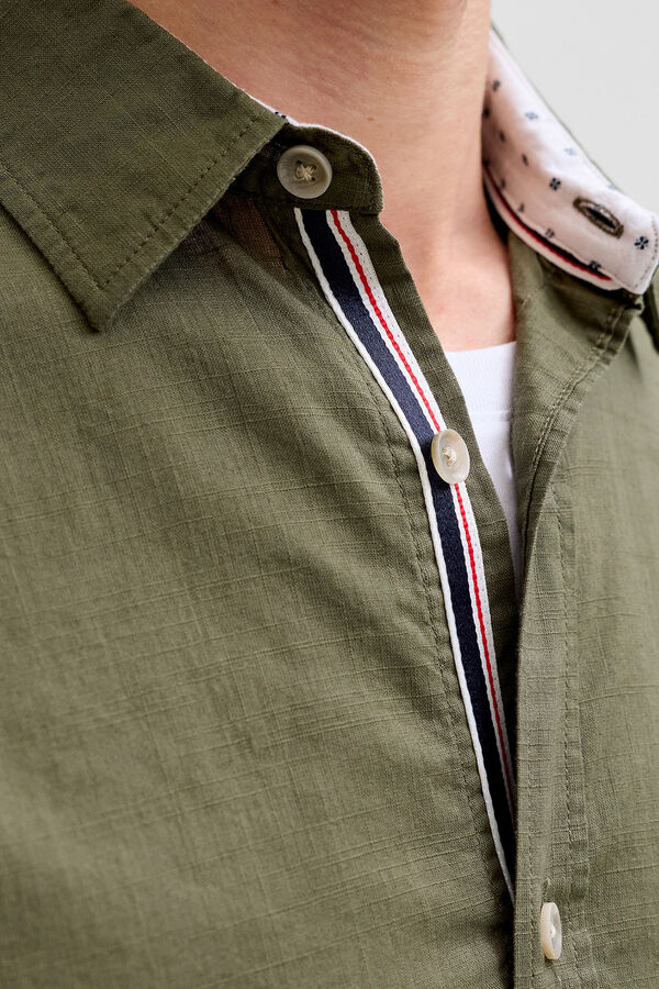 Jack & Jones Camisa manga comprida em algod&atilde;o cru