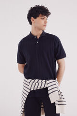 Springfield Polo de estrutura vertical de regular fit azul