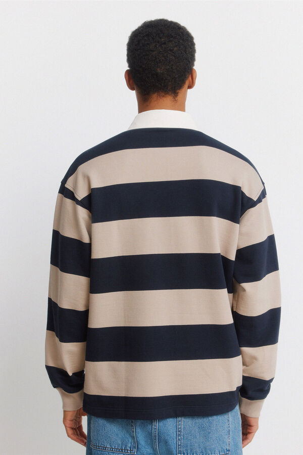 Springfield Polo rugby manga comprida riscas azul