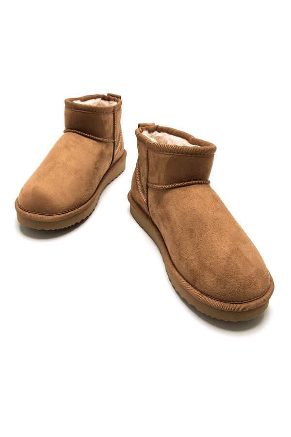 MTNG Botins de pelo com sola plana vison