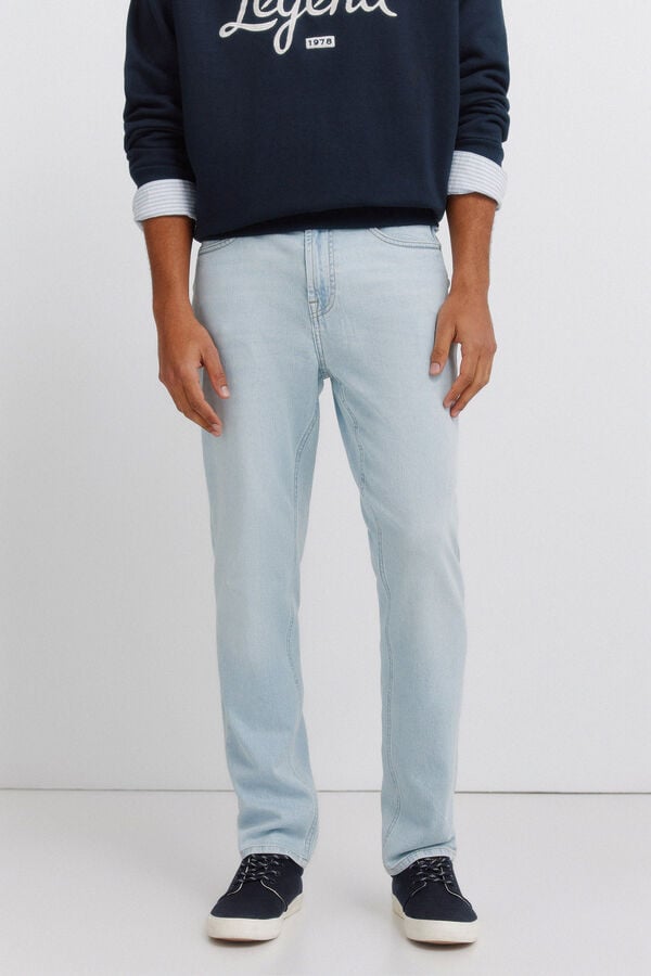 Springfield Jeans ultraleve lavagem clara slim fit azul