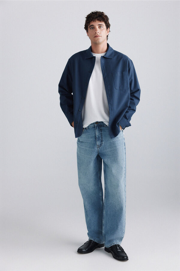 Springfield Sobrecamisa oxford em viscose bege