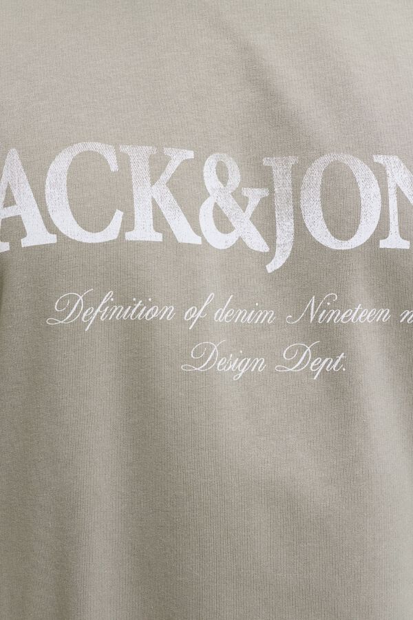 Jack & Jones PLUS Sweatshirt manga curta em algod&atilde;o cinzento