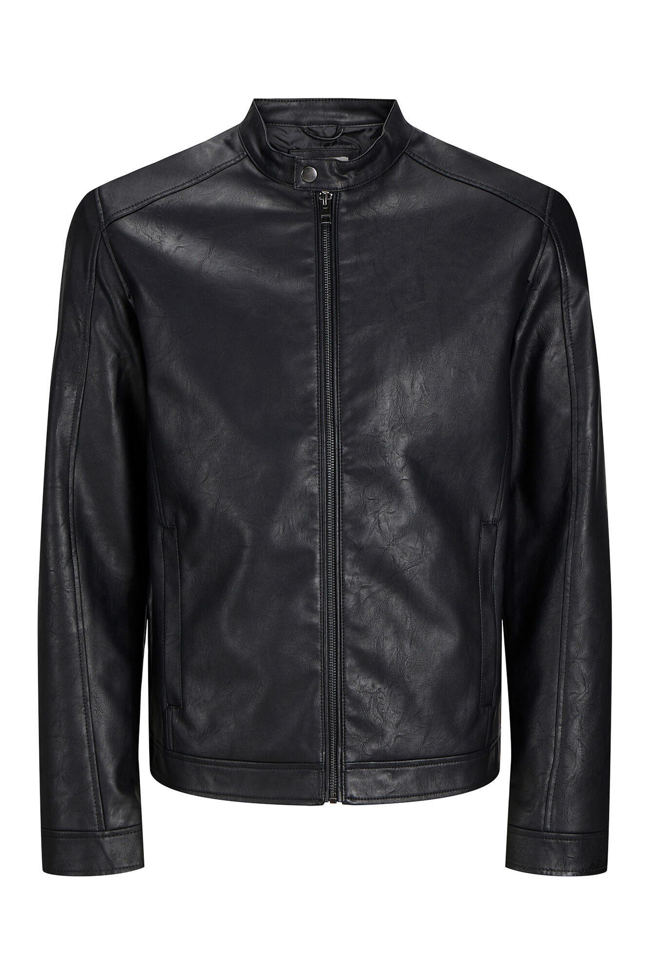 Jack & Jones Blus&atilde;o biker efeito pele