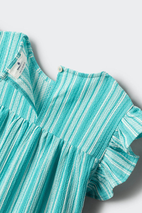 Springfield Kids Vestido de riscas para menina verde