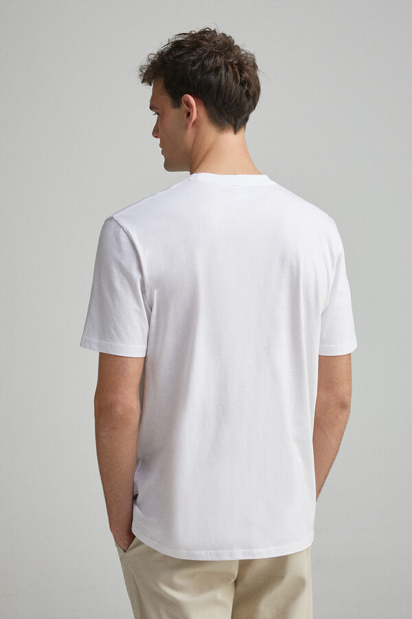 Springfield Camiseta básica com gola redonda branco