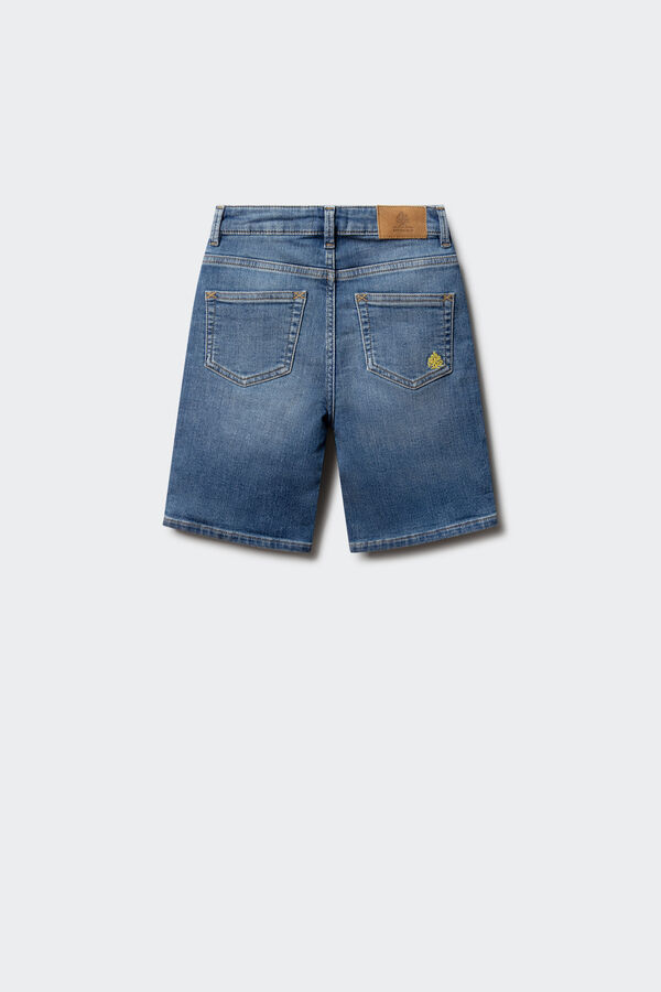 Springfield Kids Bermuda jeans slim knit para menino azul