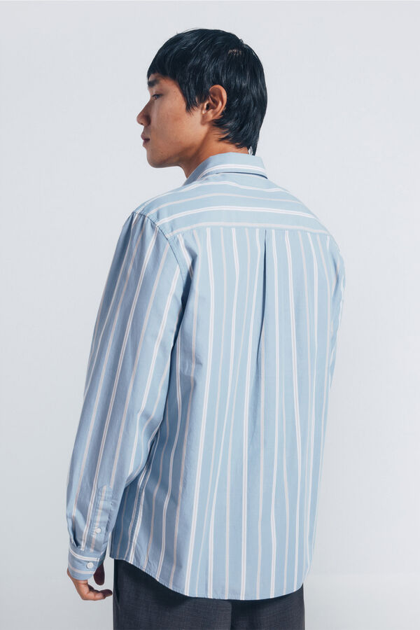 Springfield Camisa popelín rayas azul