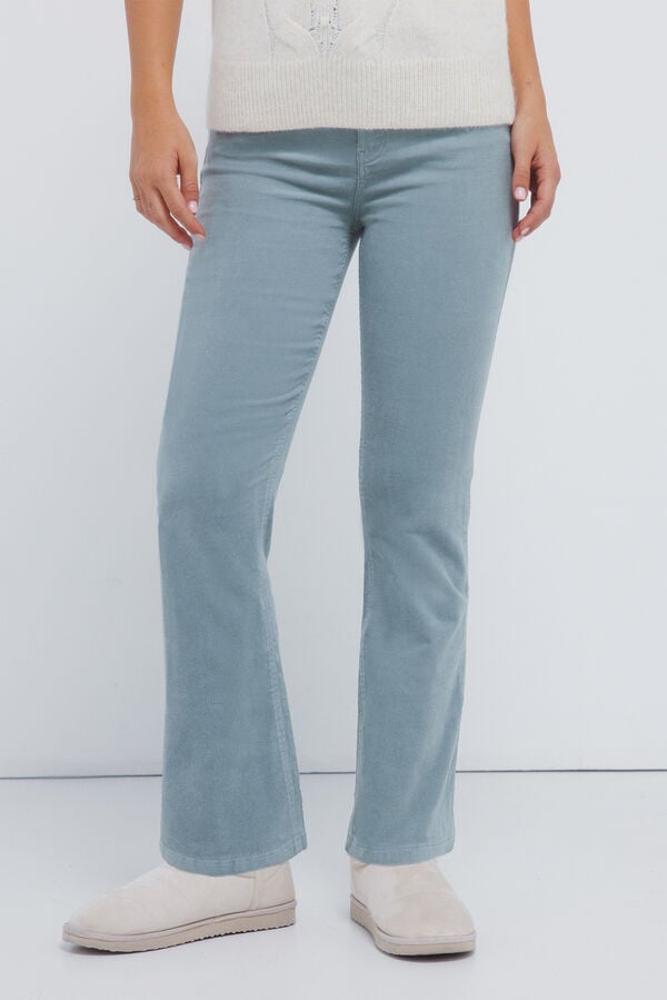 Springfield Pantalones pana kick flare verde