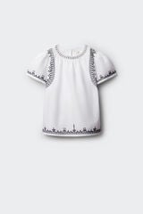 Springfield Kids Blusa com bordados de menina branca branco