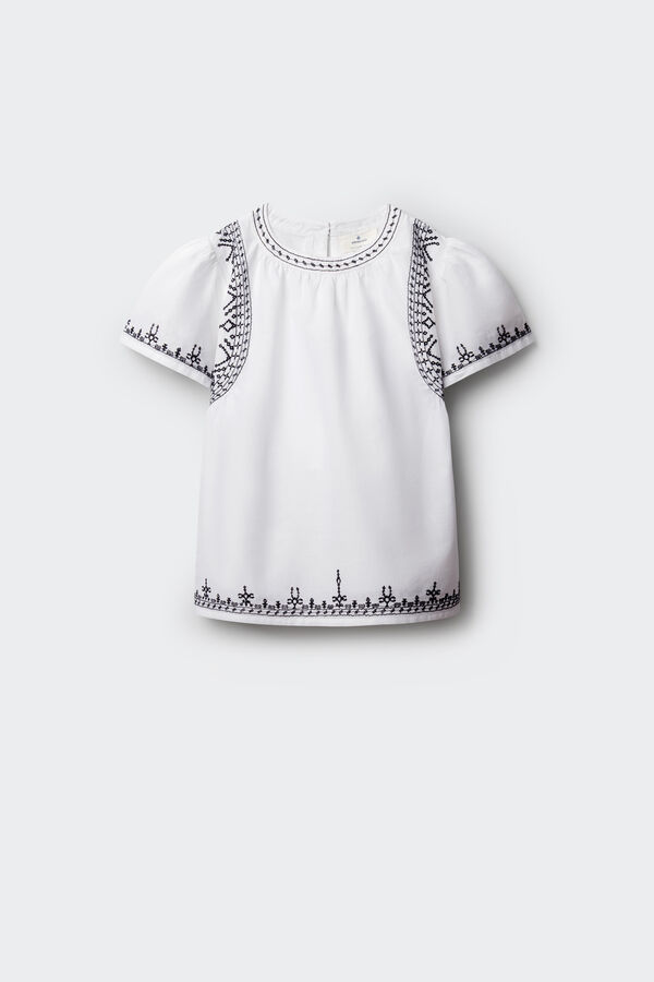 Springfield Kids Blusa com bordados de menina branca branco