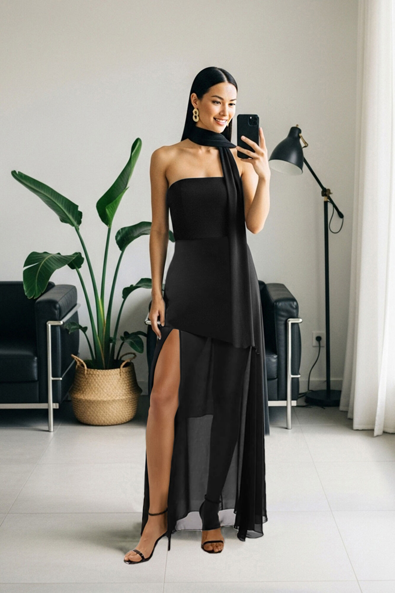 Trendyol Vestido longo com xaile