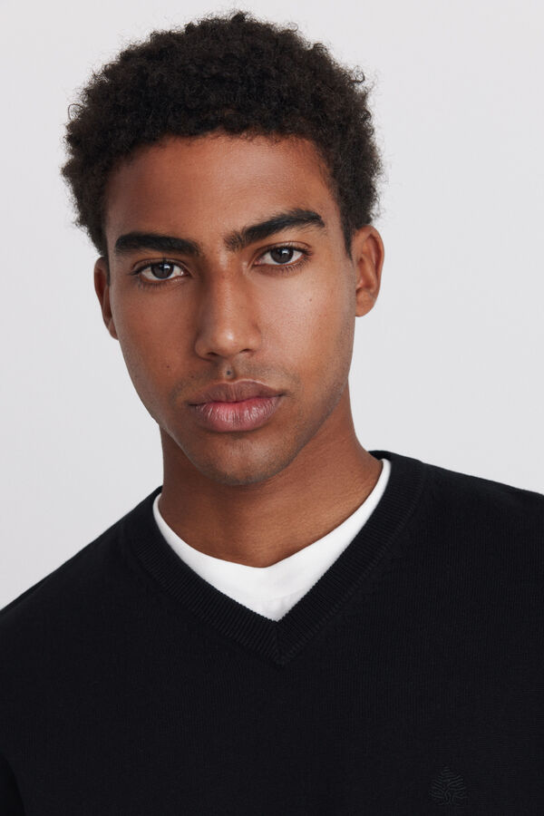 Springfield V-neck basic jumper black