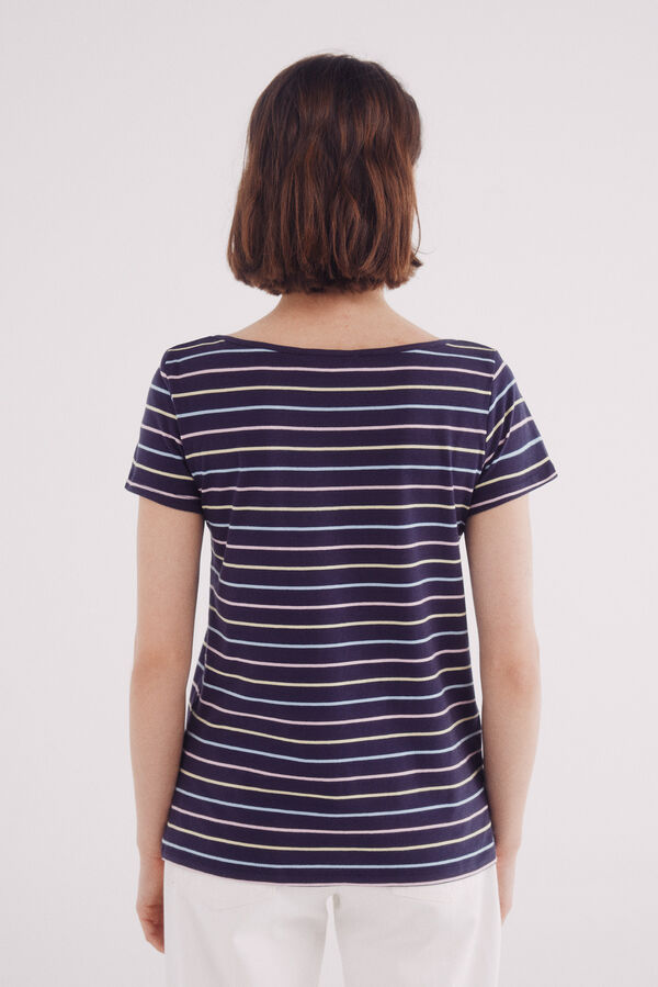 Springfield Semi-fitted boat neck t-shirt blue