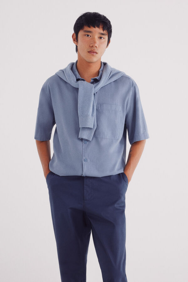 Springfield Slim fit lightweight chinos pants blue