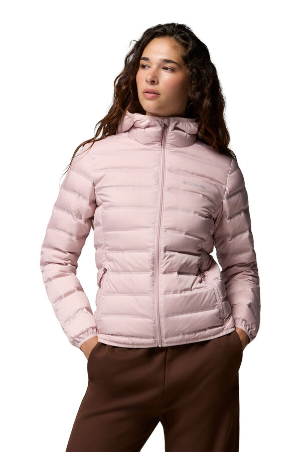 Columbia Casaco de penas com capuz rosa