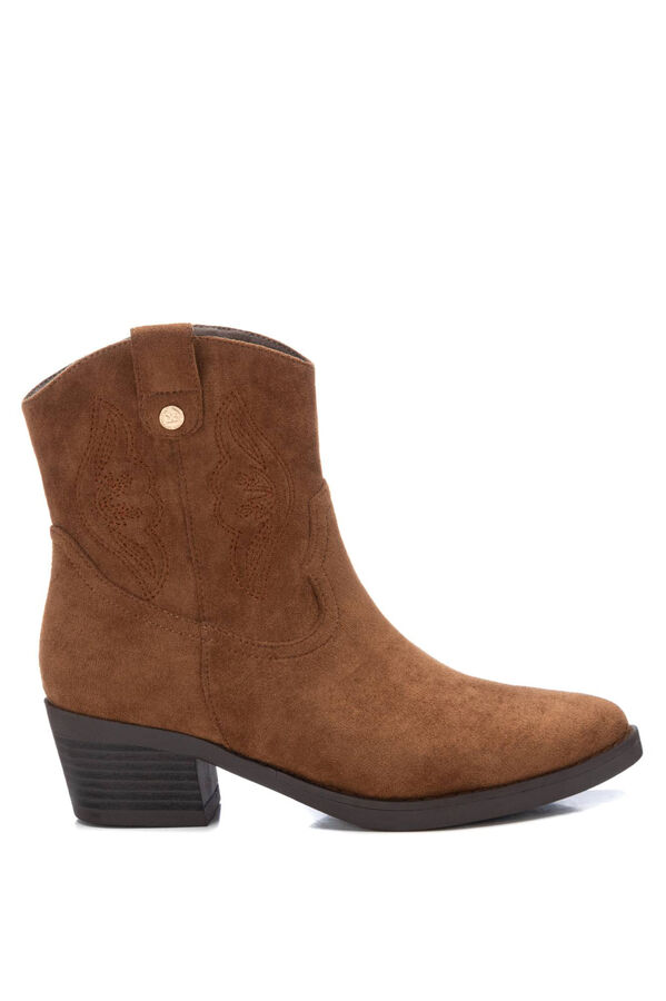 Springfield Bota de camurça estilo country com salto castanho