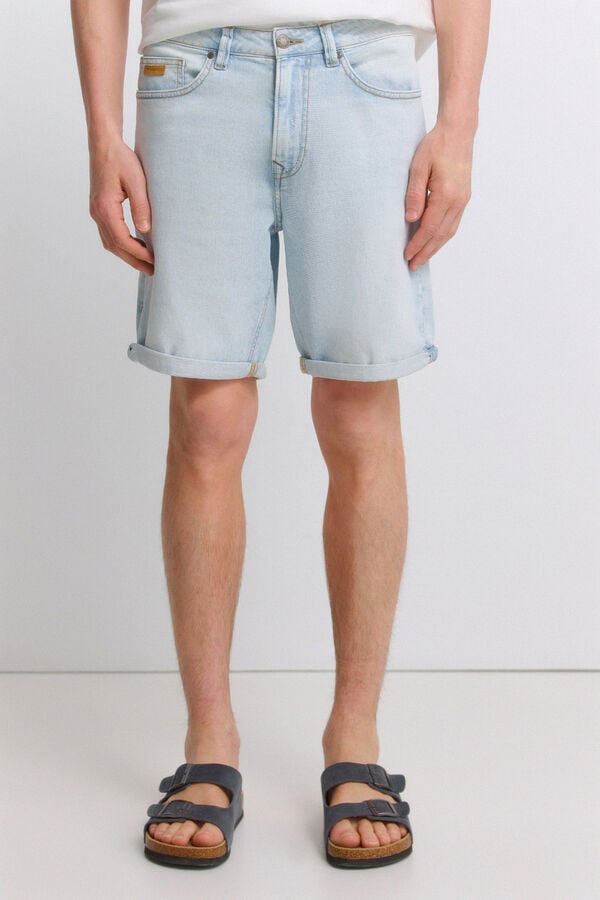 Springfield Bermuda jeans ultraleve slim fit azul