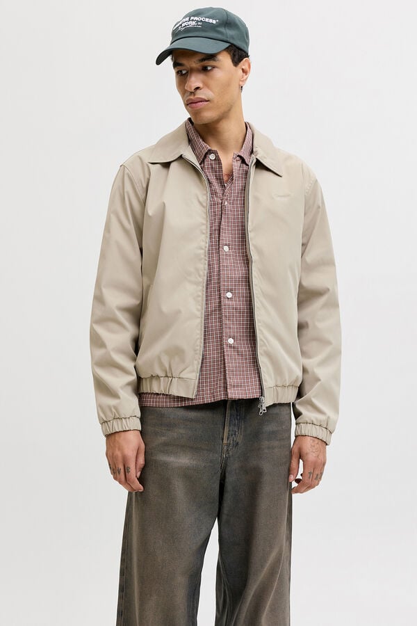 Jack & Jones jaqueta curta b&aacute;sica cinzento