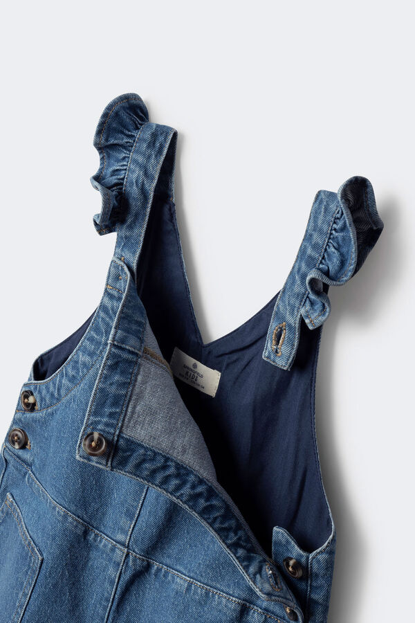 Springfield Kids Macacão jeans longo para meninas azul