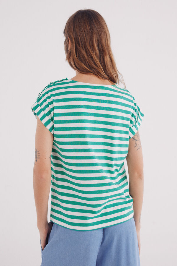 Springfield Camiseta riscas "Margarida" verde