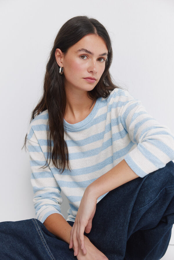 Springfield T-shirt de riscas azul