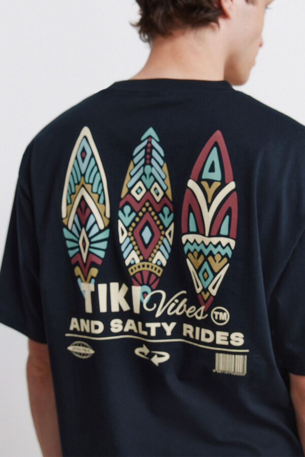 Springfield T-shirt tiki vibes azul