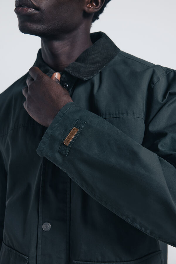 Springfield Parka curta de gola veludo Caqui escuro