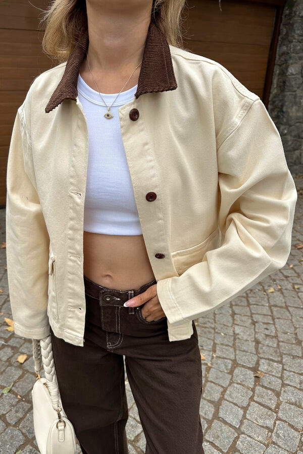 Trendyol Blazer cruzado de trespasse com bot&otilde;es duplos bege