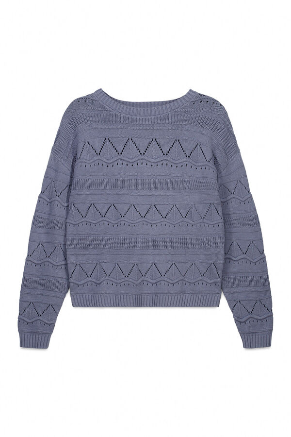 Springfield Camisola de malha pointelle azul